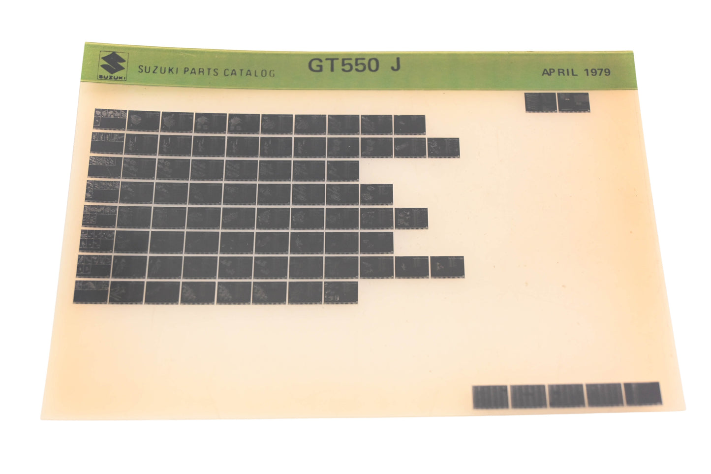 OEM Suzuki GT550J GT550J Parts Catalog Microfiche Rev:4/1979