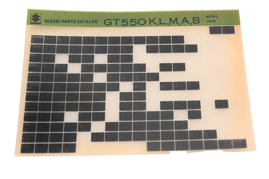 OEM Suzuki GT550KLMAB GT550K,L,M,A,B Parts Catalog Microfiche Rev:4/1979