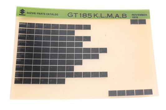 OEM Suzuki GT185KLMAB GT185 K,L,M,A,B Parts Catalog Microfiche Rev:11/1979