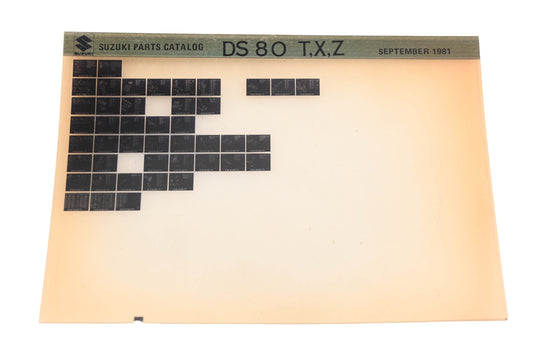 OEM Suzuki DS80TXZ DS80T,X,Z Parts Catalog Microfiche Rev:11/1981