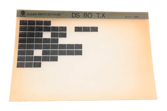 OEM Suzuki DS80TX DS80 T,X Parts Catalog Microfiche Rev:7/1981
