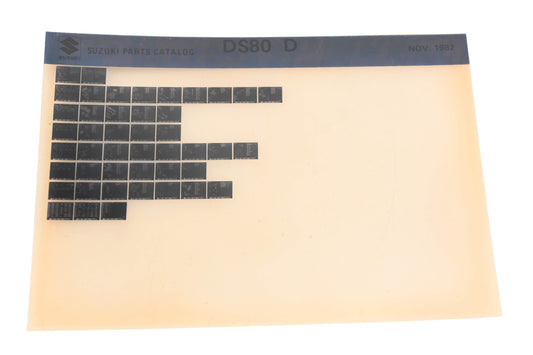 OEM Suzuki DS80D DE80 D Parts Catalog Microfiche Rev:11/1982