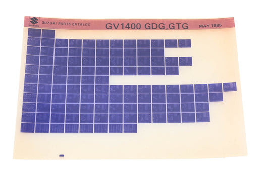 OEM Suzuki GV1400GDGGTG GV1400 GDG, GTG Parts Catalog Microfiche Rev:5/1985
