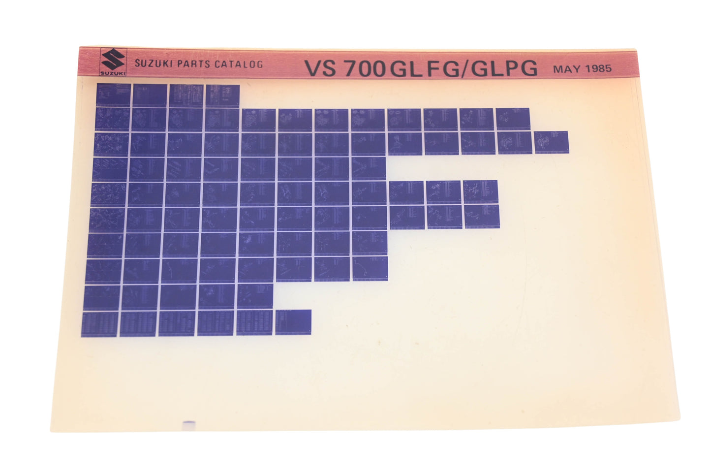 OEM Suzuki VS700GLFGGLPG VS700 GLFG/GLPG Parts Catalog Microfiche Rev:5/1985