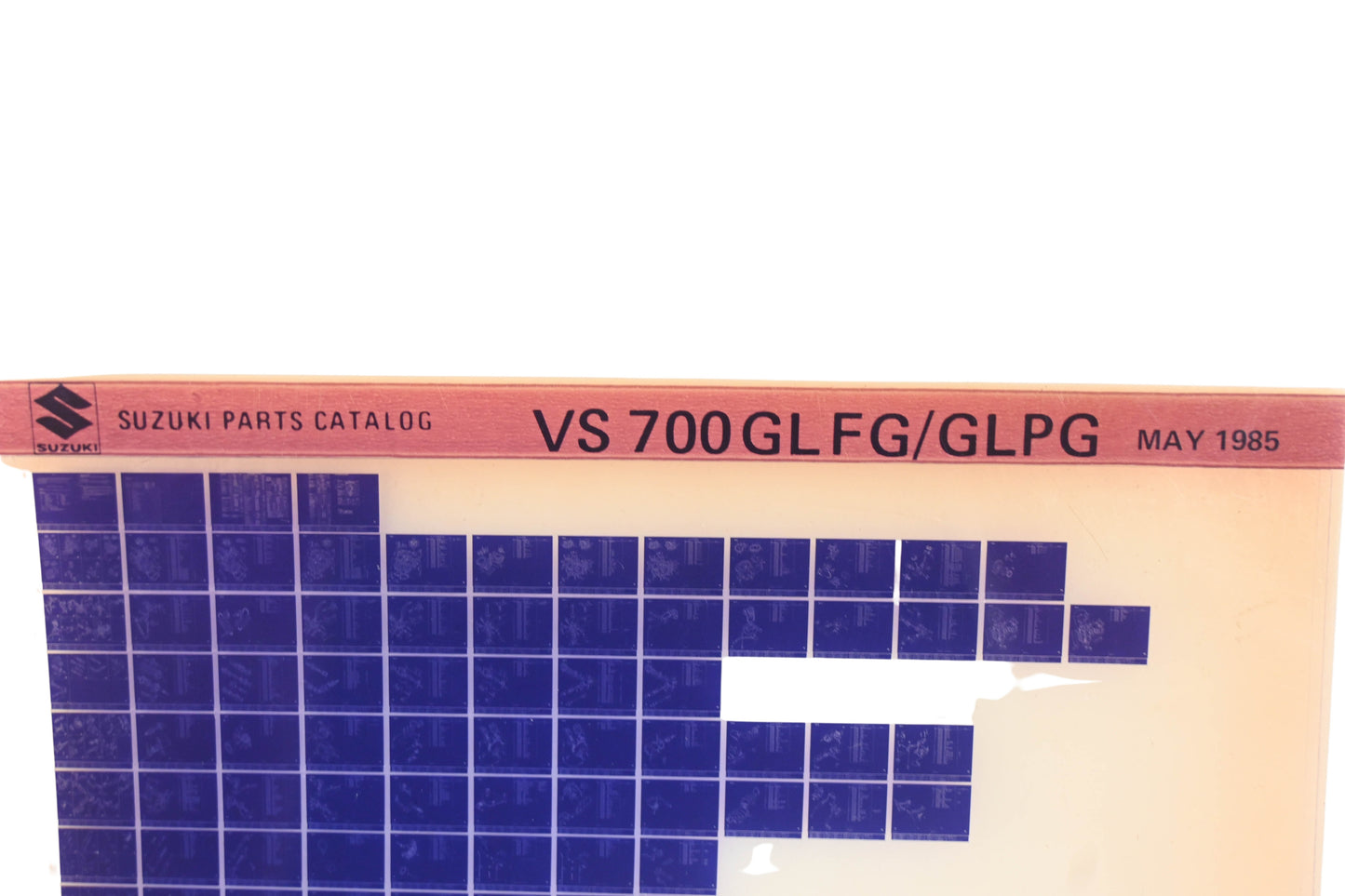 OEM Suzuki VS700GLFGGLPG VS700 GLFG/GLPG Parts Catalog Microfiche Rev:5/1985