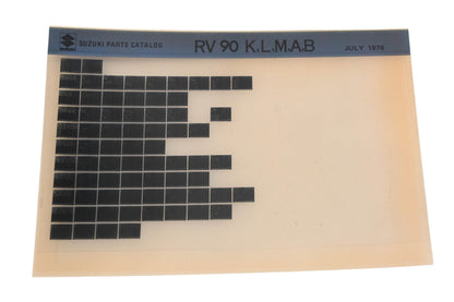 OEM Suzuki RV90KLMAB RV90 K,L,M,A,B Parts Catalog Microfiche Rev:7/1976