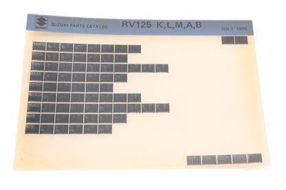 OEM Suzuki RV125KLMAB RV125K,L,M,A,B Parts Catalog Microfiche Rev:7/1976