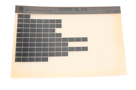 OEM Suzuki GS425NEN GS425N,NE Parts Catalog Microfiche Rev:10/1980