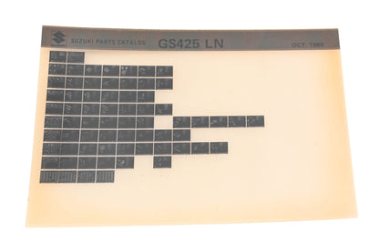 OEM Suzuki GS425LN GS425LN Parts Catalog Microfiche Rev:10/1980