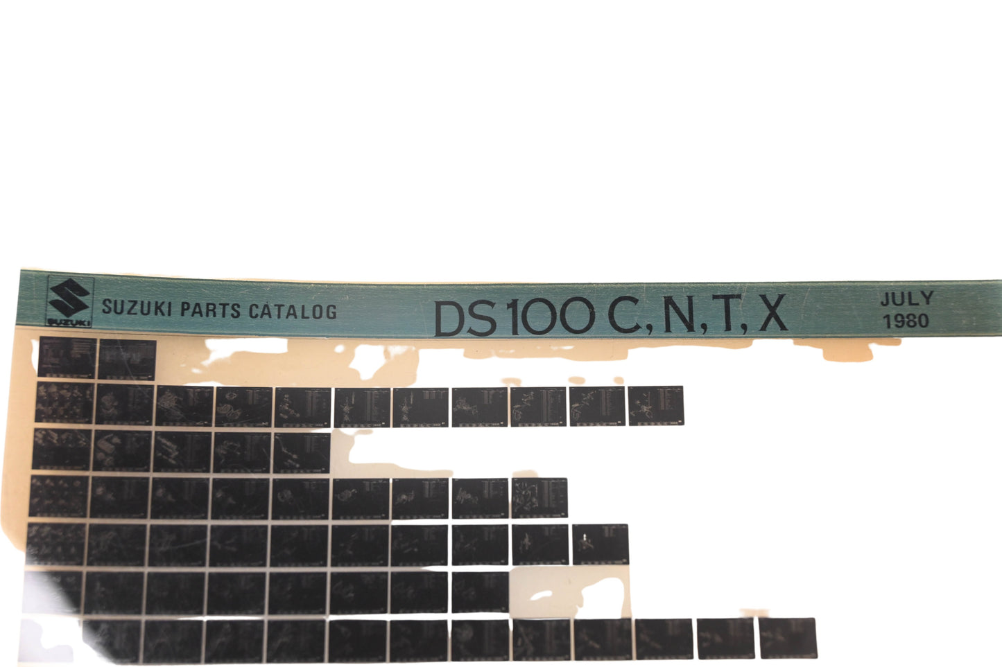 OEM Suzuki DS100CNTX DS100C,N,T,X Parts Catalog Microfiche Rev:7/1980