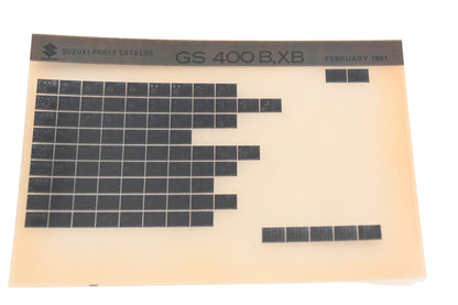 OEM Suzuki GS400BXB GS400B,XB Parts Catalog Microfiche Rev:2/1981