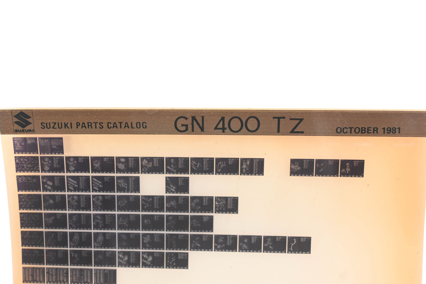 OEM Suzuki GN400TZ GN400TZ Parts Catalog Microfiche Rev:10/1981
