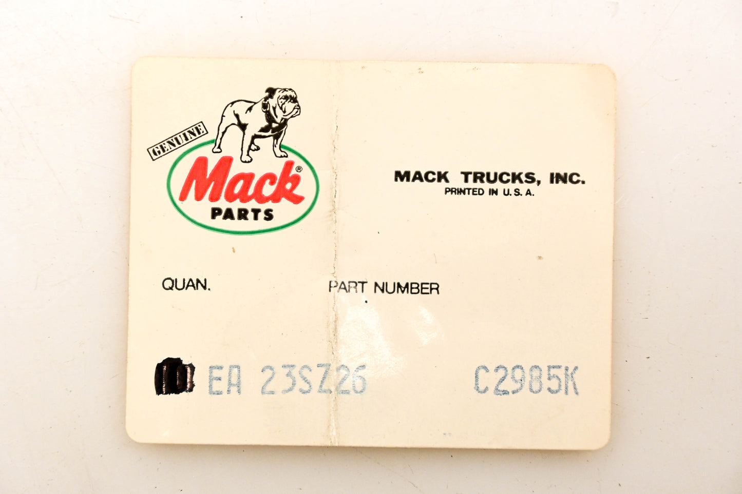 Mack 23SZ26 Check Ball NOS