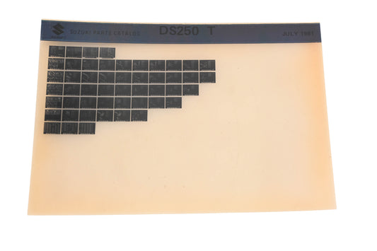 OEM Suzuki DS250T DS250T Parts Catalog Microfiche Rev:7/1981