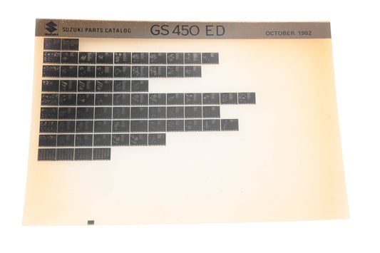 OEM Suzuki GS450ED GS450 ED Parts Catalog Microfiche Rev:10/1982