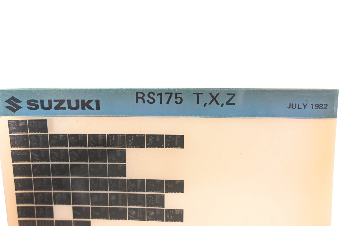 OEM Suzuki RS175TXZ RS175 T,X,Z Parts Catalog Microfiche Rev:7/1982