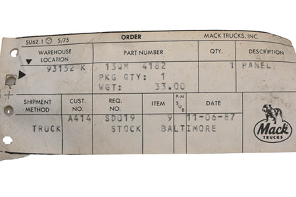 Mack 13QM4182 Panel NOS