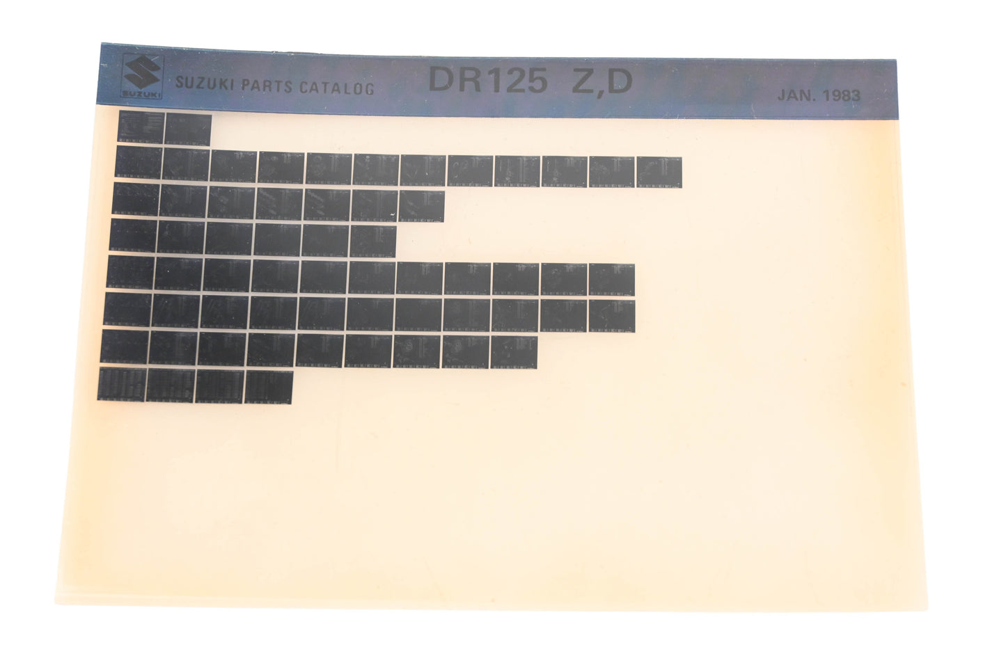 OEM Suzuki DR125ZD DR125 Z,D Parts Catalog Microfiche Rev:1/1983