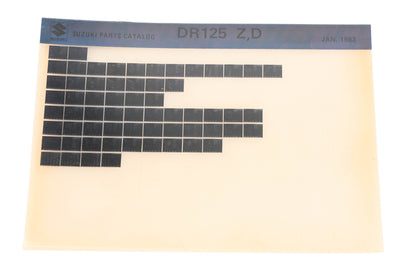 OEM Suzuki DR125ZD DR125 Z,D Parts Catalog Microfiche Rev:1/1983