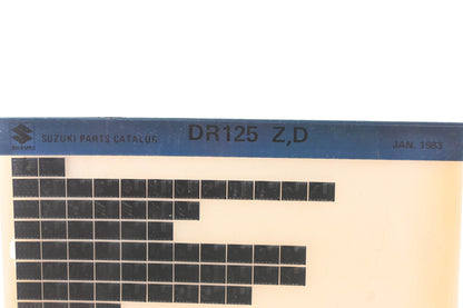 OEM Suzuki DR125ZD DR125 Z,D Parts Catalog Microfiche Rev:1/1983