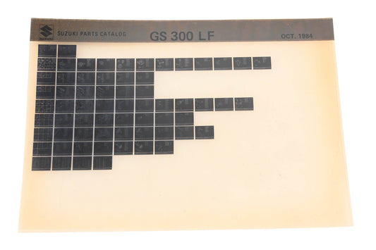OEM Suzuki GS300LF GS300 LF Parts Catalog Microfiche Rev:10/1984