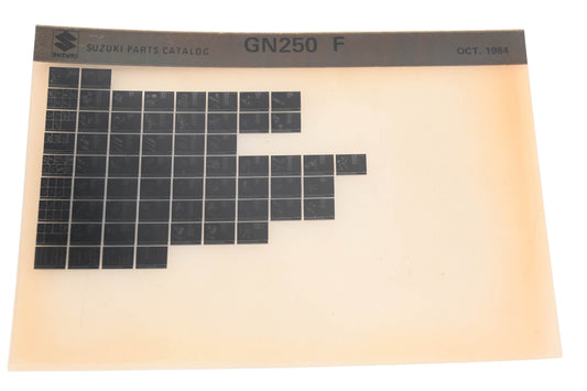 OEM Suzuki GN250F GN250 F Parts Catalog Microfiche Rev:10/1984