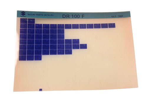 OEM Suzuki DR100F DR100 F Parts Catalog Microfiche Rev:10/1984