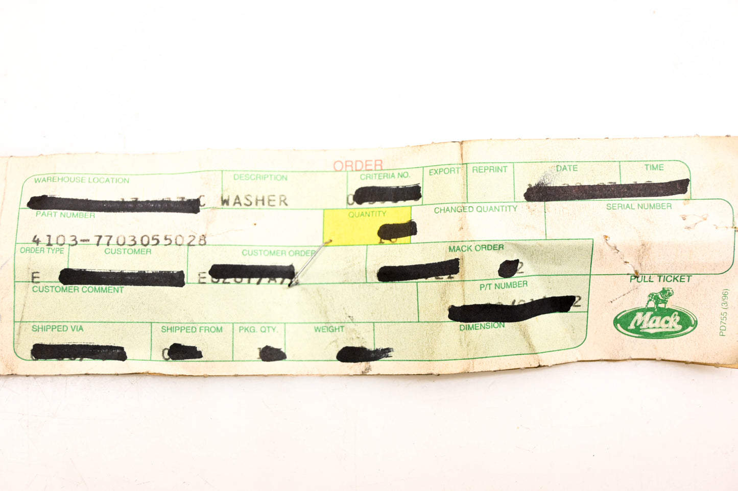 Mack 4103-7703055028 Washer NOS