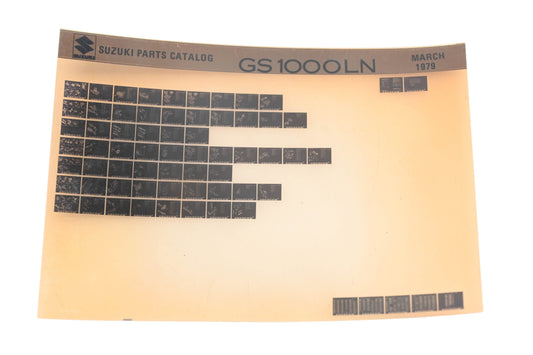 OEM Suzuki GS1000LN GS1000LN Parts Catalog Microfiche Rev:3/1979