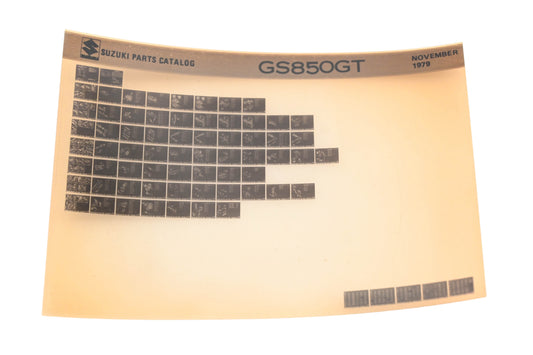 OEM Suzuki GS850GT GS850GT Parts Catalog Microfiche Rev:11/1979