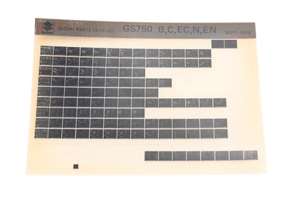 OEM Suzuki GS750BCECNEN GS750 B,C,EC,N,EN Parts Catalog Microfiche Rev:9/1979