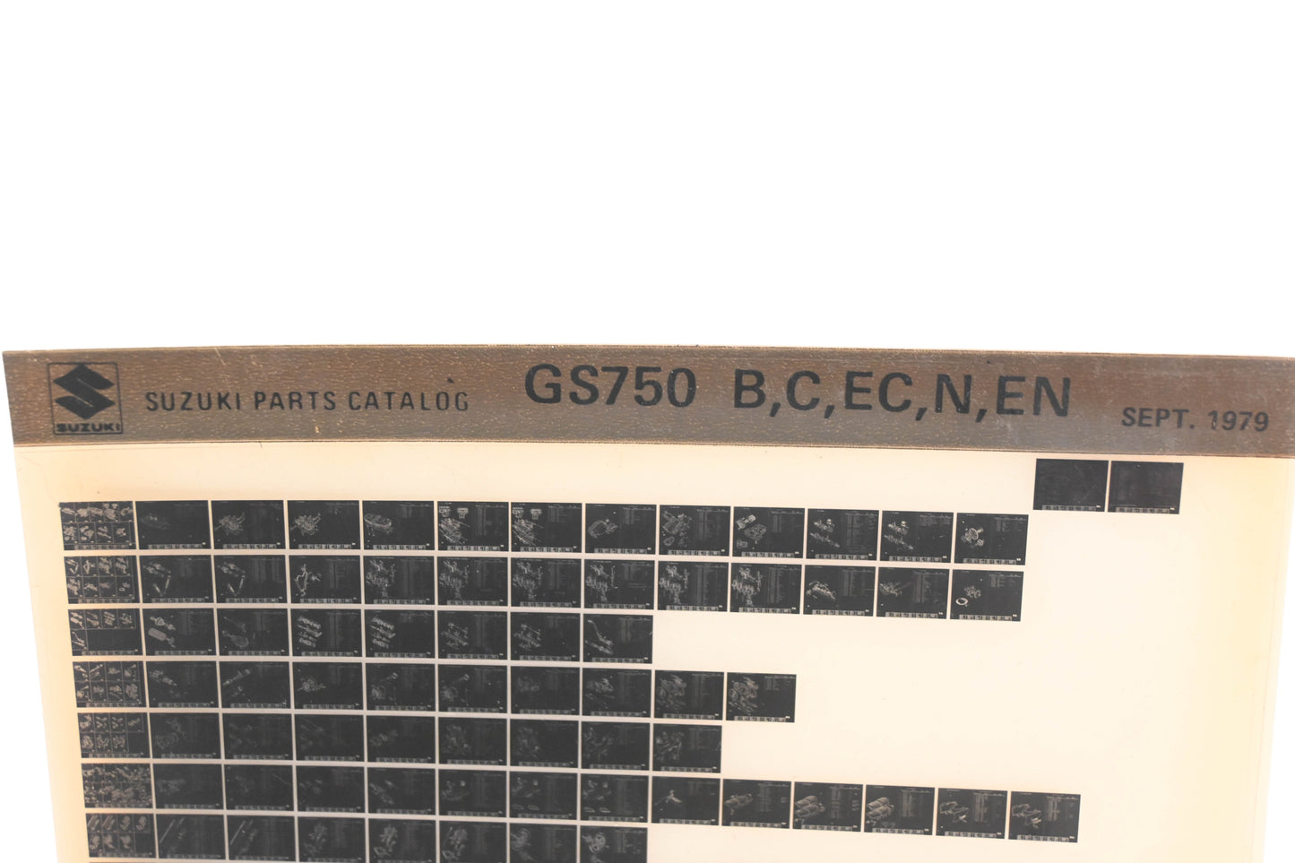 OEM Suzuki GS750BCECNEN GS750 B,C,EC,N,EN Parts Catalog Microfiche Rev:9/1979