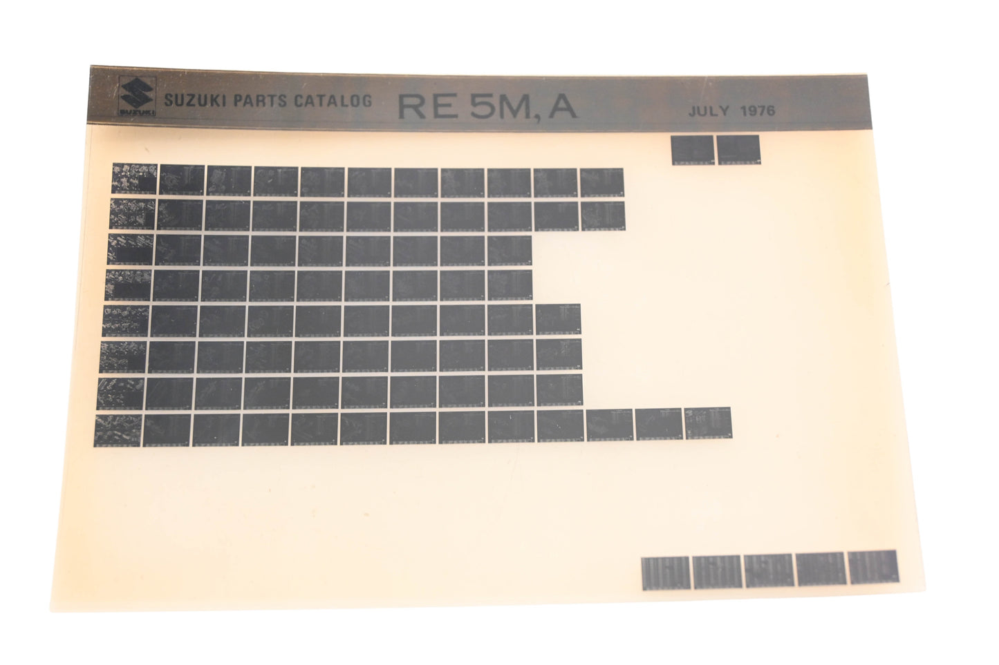 OEM Suzuki RE5MA RE 5M,A Parts Catalog Microfiche Rev:7/1976