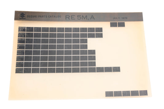 OEM Suzuki RE5MA RE 5M,A Parts Catalog Microfiche Rev:7/1976
