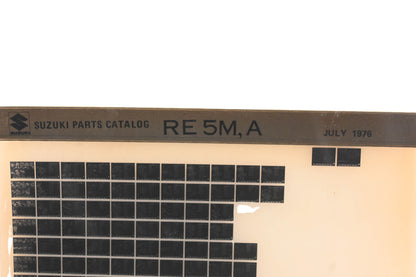 OEM Suzuki RE5MA RE 5M,A Parts Catalog Microfiche Rev:7/1976