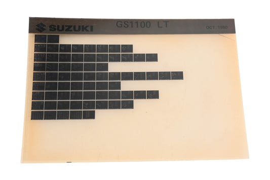 OEM Suzuki GS1100LT GS1100 LT Parts Catalogue Microfiche Rev:10/1980