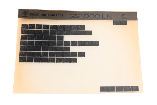 OEM Suzuki GS1000LN GS1000LN Parts Catalog Microfiche Rev:4/1980