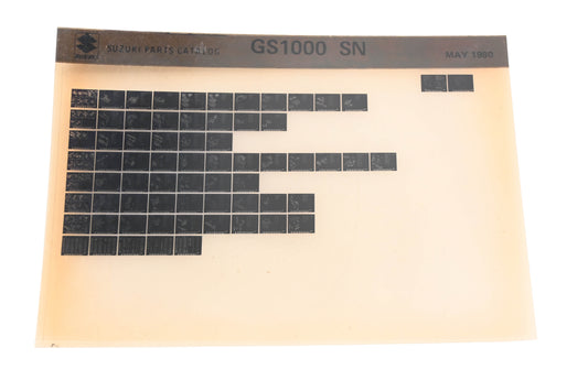 OEM Suzuki GS1000SN GS1000 SN Parts Catalog Microfiche Rev:5/1980