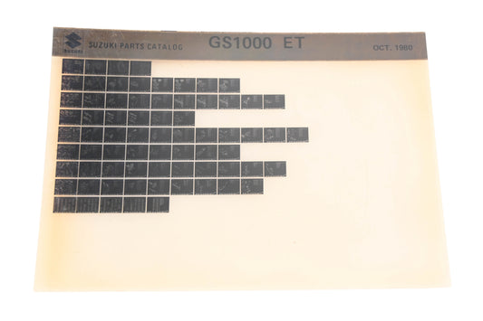 OEM Suzuki GS100ET GS1000 ET Parts Catalog Microfiche Rev:10/1980