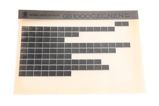 OEM Suzuki GS1000CECNEN GS1000C,EC,N,EN Parts Catalog Microfiche Rev:5/1980