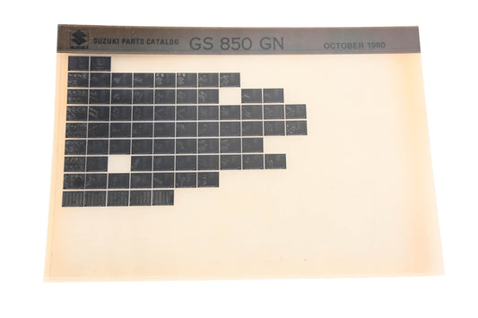 OEM Suzuki GS850GN GS850 GN Parts Catalog Microfiche Rev:10/1980