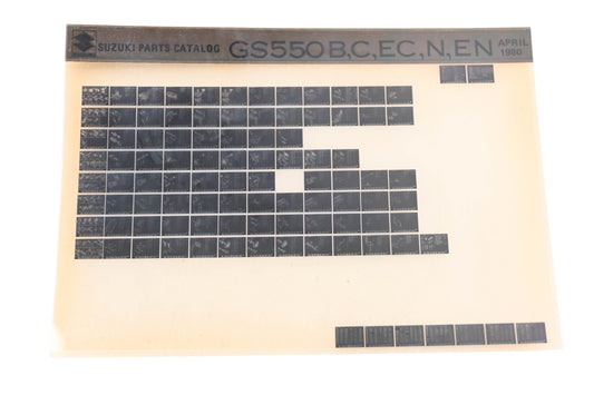 OEM Suzuki GS550BCECNEN GS550 B,C,EC,N,EN Parts Catalog Microfiche Rev:4/1980