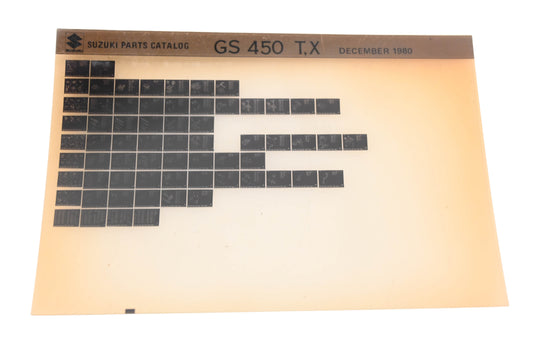 OEM Suzuki GS450TX GS450 T,X Parts Catalog Microfiche Rev:12/1980
