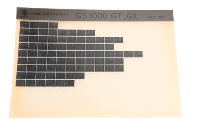 OEM Suzuki GS1000GTGX GS1000 GT,GX Parts Catalog Microfiche Rev:7/1981