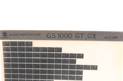OEM Suzuki GS1000GTGX GS1000 GT,GX Parts Catalog Microfiche Rev:7/1981