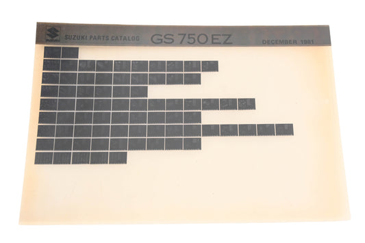 OEM Suzuki GS750EZ GS750 EZ Parts Catalog Microfiche Rev:12/1981