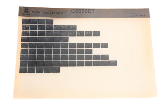 OEM Suzuki GS550ET GS550ET Parts Catalog Microfiche Rev:7/1981