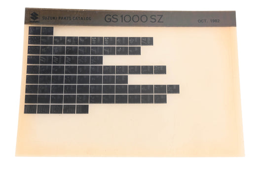 OEM Suzuki GS1000SZ GS1000 SZ Parts Catalog Microfiche Rev:10/1982