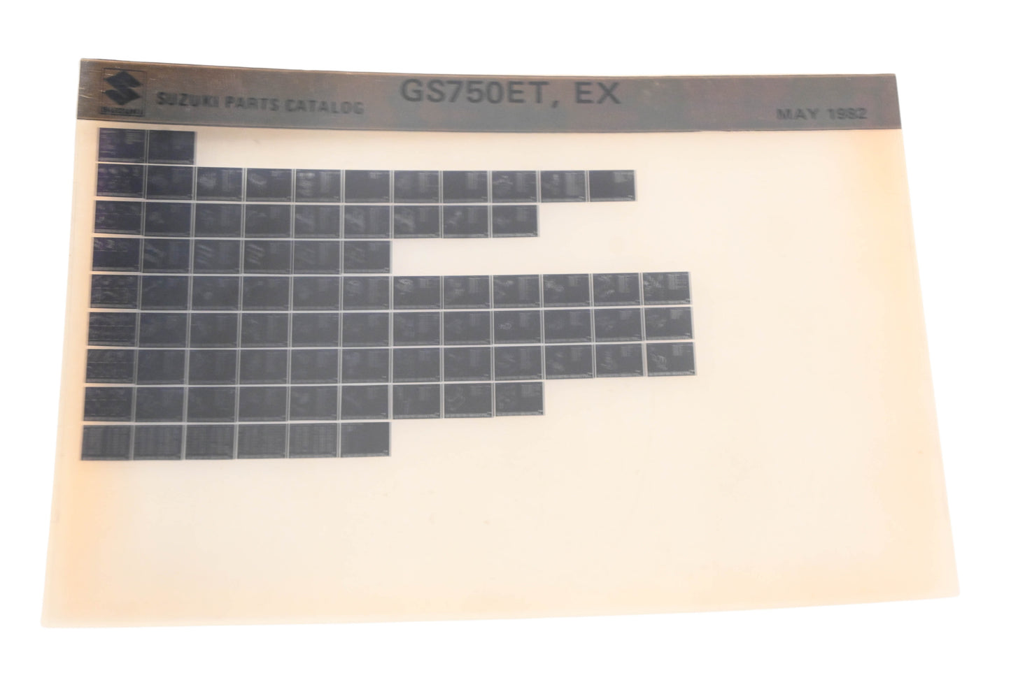OEM Suzuki GS750ETEX GS750 ET, EX Parts Catalog Microfiche Rev:5/1982