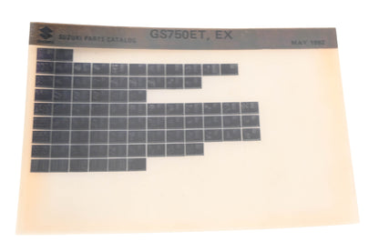 OEM Suzuki GS750ETEX GS750 ET, EX Parts Catalog Microfiche Rev:5/1982